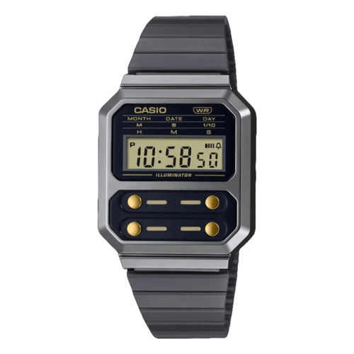Relogio Unissex Casio Vintage- PRETO-DOURADO-A100WEGG-1A2DF- -1-